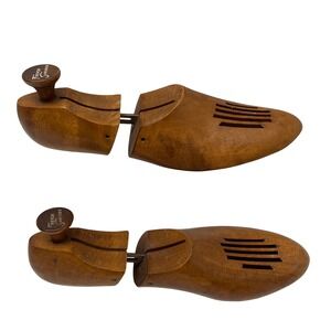 VTG 50s French Shriner Wooden Shoe Trees Stretchers Keepers Adjustable Pair 9 5